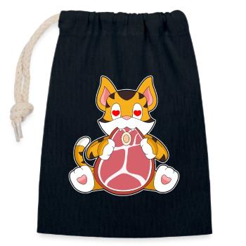 Tiger Fleisch - Verschließbarer Geschenkbeutel aus Baumwolle (14x20cm) - Navy - Vorne