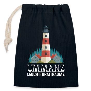 PHARE D’UMMANZ RÊVE Île d’Ummanz Drôle - Sac cadeau en coton avec cordon (14 x 20 cm) - bleu marine - Devant