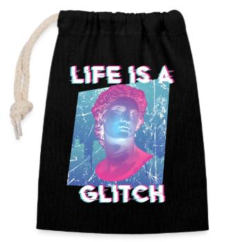 Esthétique vintage Vaporwave rétro streetwear des années 80 - Sac cadeau en coton avec cordon (14 x 20 cm) - noir - Devant