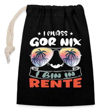 Je n’ai rien à faire - je suis à la retraite - Sac cadeau en coton avec cordon (14 x 20 cm) - noir - Devant