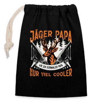 Jäger Geschenke Jagd Jagen Jägersprüfung  - Verschließbarer Geschenkbeutel aus Baumwolle (14x20cm) - Schwarz - Vorne