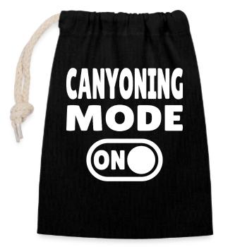 Canyoning Mode ON – Switch to adrenaline - Closable cotton gift bag (14x20cm) - black - Front