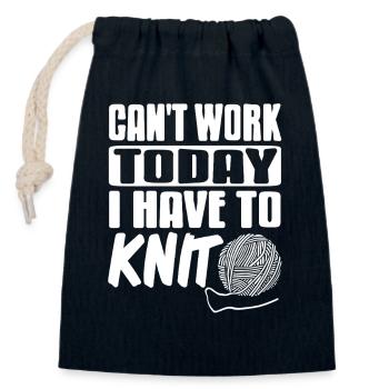 Can't Work Today I Have to Knit Funny Yarn - Verschließbarer Geschenkbeutel aus Baumwolle (14x20cm) - Navy - Vorne