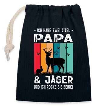 Jäger Geschenke Jagd Jagen Jägersprüfung Bestanden - Verschließbarer Geschenkbeutel aus Baumwolle (14x20cm) - Navy - Vorne