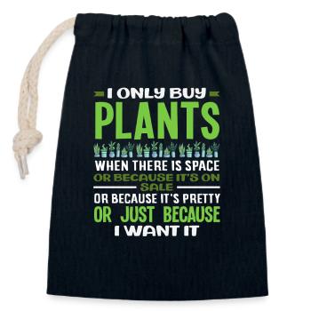 I Buy Plants Funny Humor - Closable cotton gift bag (14x20cm) - navy - Front