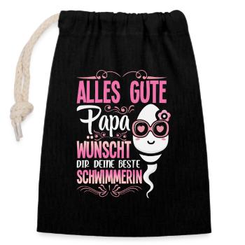 All the best dad wishes you your best swimmer - Closable cotton gift bag (14x20cm) - black - Front