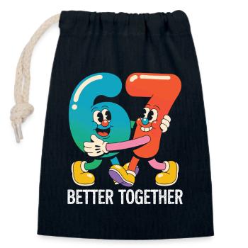 Six and Seven: Better Together - Closable cotton gift bag (14x20cm) - navy - Front