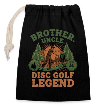 Brother Uncle Disc Golf Legend Scenic - Closable cotton gift bag (14x20cm) - black - Front