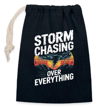 Storm Chasing Over Everything Tornado Jäger - Closable cotton gift bag (14x20cm) - navy - Front