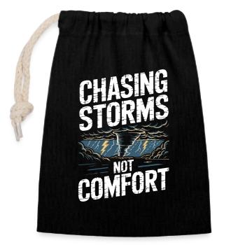  Chasing Storms Not Comfort Sturmjäger Tornado - Verschließbarer Geschenkbeutel aus Baumwolle (14x20cm) - Schwarz - Vorne