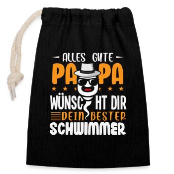 All the best dad wishes you your best swimmer - Closable cotton gift bag (14x20cm) - black - Front