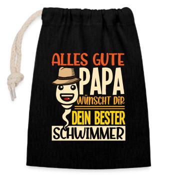 All the best dad wishes you your best swimmer - Closable cotton gift bag (14x20cm) - black - Front