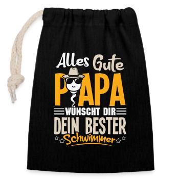 All the best dad wishes you your best swimmer - Closable cotton gift bag (14x20cm) - black - Front