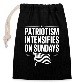 Patriotism Intensifies on Sundays - Closable cotton gift bag (14x20cm) - black - Front