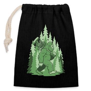 Sasquatch Disc Golf Basket Forest Lustiges Frisbee - Verschließbarer Geschenkbeutel aus Baumwolle (14x20cm) - Schwarz - Vorne