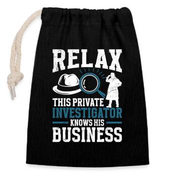  Private Investigator Vest Security Guard Costume - Closable cotton gift bag (14x20cm) - black - Front