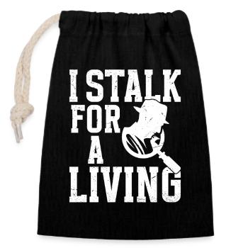  Private Investigator Equipment Observation - Closable cotton gift bag (14x20cm) - black - Front