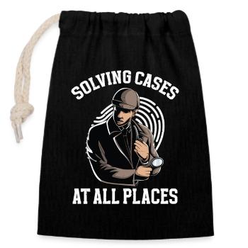  Investigation Uniform Observation Gear Private - Closable cotton gift bag (14x20cm) - black - Front