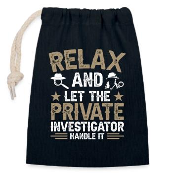Privatdetektiv-Uniform-Kostüm - Verschließbarer Geschenkbeutel aus Baumwolle (14x20cm) - Navy - Vorne
