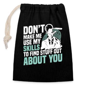  Observation Outfit for Private Investigator - Closable cotton gift bag (14x20cm) - black - Front