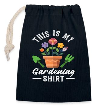 Succulente amoureuse des plantes. Voilà - Sac cadeau en coton avec cordon (14 x 20 cm) - bleu marine - Devant