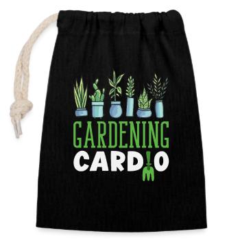 Gardening Cardio Plant Lover Garden - Closable cotton gift bag (14x20cm) - black - Front