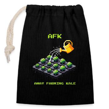 AFK avec le chou kale | Culture maraîchère et jardin - Sac cadeau en coton avec cordon (14 x 20 cm) - noir - Devant