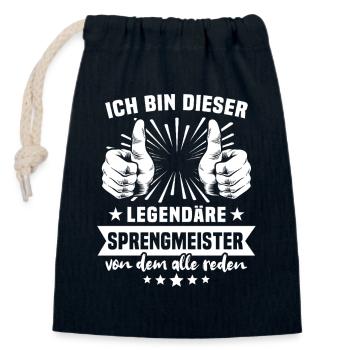 Sprengmeister Legende - Verschließbarer Geschenkbeutel aus Baumwolle (14x20cm) - Navy - Vorne