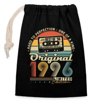 1996 Vintage 30th Birthday Gift Retro - Closable cotton gift bag (14x20cm) - black - Front