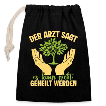 Social worker rate cannot be cured - Closable cotton gift bag (14x20cm) - black - Front