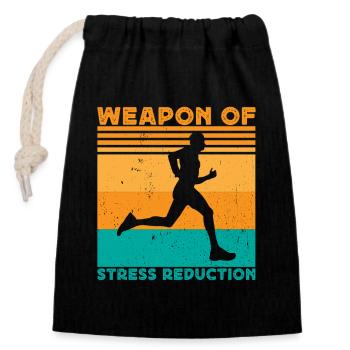 Coureur de marathon Running Run Arme Of Stress - Sac cadeau en coton avec cordon (14 x 20 cm) - noir - Devant