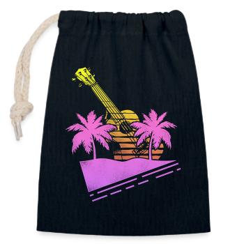 Hawaiian Ukulele Uke Retro 80s 90s - Closable cotton gift bag (14x20cm) - navy - Front