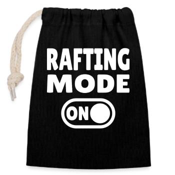 Rafting Mode ON – Whitewater in a rubber dinghy - Closable cotton gift bag (14x20cm) - black - Front