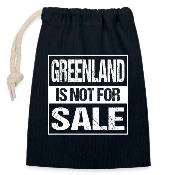 Le Groenland n’est pas à vendre - Sac cadeau en coton avec cordon (14 x 20 cm) - bleu marine - Devant