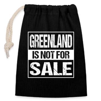 Greenland Is Not For Sale - Verschließbarer Geschenkbeutel aus Baumwolle (14x20cm) - Schwarz - Vorne