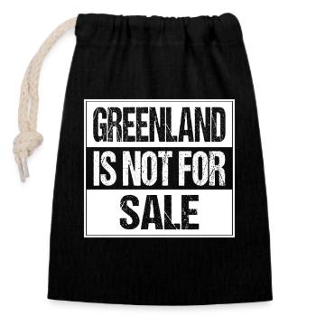 Greenland Is Not For Sale - Verschließbarer Geschenkbeutel aus Baumwolle (14x20cm) - Schwarz - Vorne