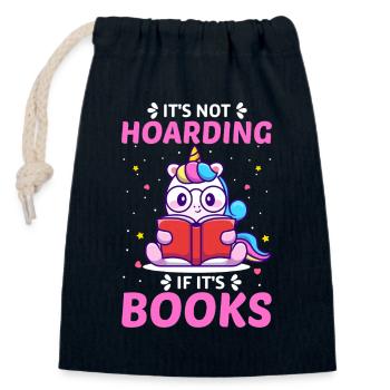Lesen Bücher Einhorn - Verschließbarer Geschenkbeutel aus Baumwolle (14x20cm) - Navy - Vorne