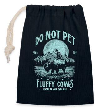 Les bisons vintage ne caressent pas les vaches duveteuses Bizons drôles - Sac cadeau en coton avec cordon (14 x 20 cm) - bleu marine - Devant