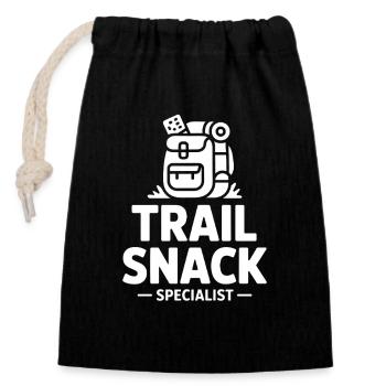 Trail Snack Specialist Hiking Humor - Closable cotton gift bag (14x20cm) - black - Front