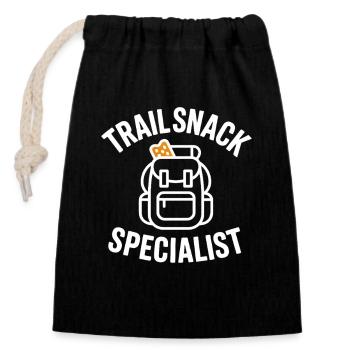 Trail Snack Specialist Hiking Humor - Closable cotton gift bag (14x20cm) - black - Front