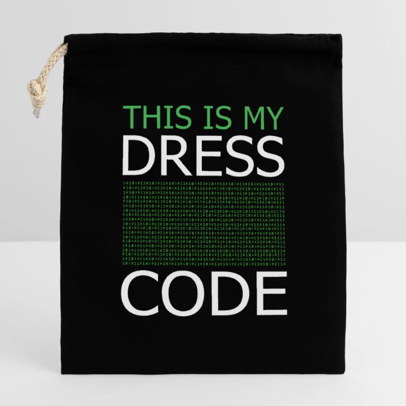 Voici mon code vestimentaire – Code vert Sac cadeau en coton avec cordon (14 x 20 cm)