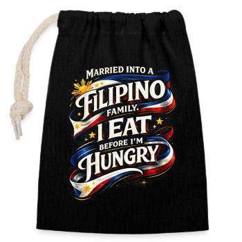 Philippines Philippine Filipino Family - Closable cotton gift bag (14x20cm) - black - Front
