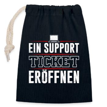 Coder EIN SUPPORT TICKET ERÖFFNEN LUSTIG - Verschließbarer Geschenkbeutel aus Baumwolle (14x20cm) - Navy - Vorne