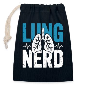 Lungen Nerd Graphic - Verschließbarer Geschenkbeutel aus Baumwolle (14x20cm) - Navy - Vorne
