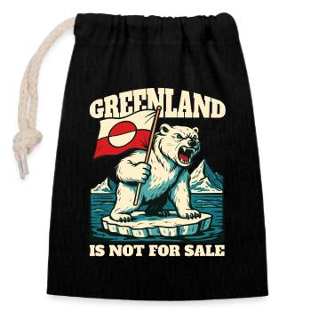 Greenland Is Not For Sale - Verschließbarer Geschenkbeutel aus Baumwolle (14x20cm) - Schwarz - Vorne