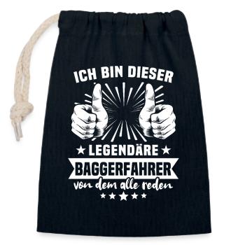 Excavator Driver Legend - Closable cotton gift bag (14x20cm) - navy - Front