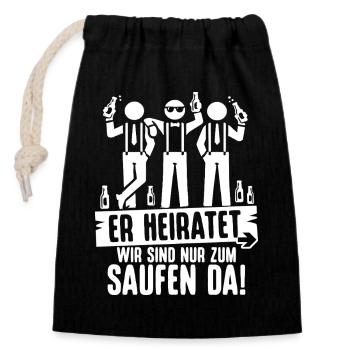 Enterrement de vie de garçon T-shirt Homme Homme Che-shirt de célibataire - Sac cadeau en coton avec cordon (14 x 20 cm) - noir - Devant