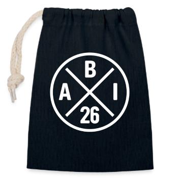 ABI 26 - Abitur - Geschenk - Kontrast Design - Verschließbarer Geschenkbeutel aus Baumwolle (14x20cm) - Navy - Vorne
