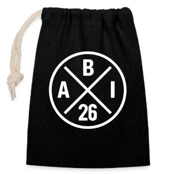 ABI 26 - Abitur - Gift - Contrast Design - Closable cotton gift bag (14x20cm) - black - Front