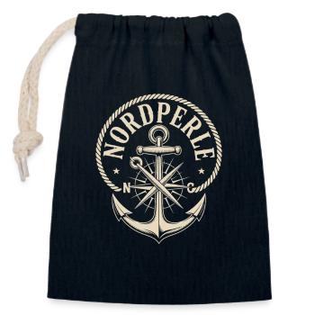 Nordperle Hamburg Nordsee Ostsee Norddeutsch Deern - Verschließbarer Geschenkbeutel aus Baumwolle (14x20cm) - Navy - Vorne